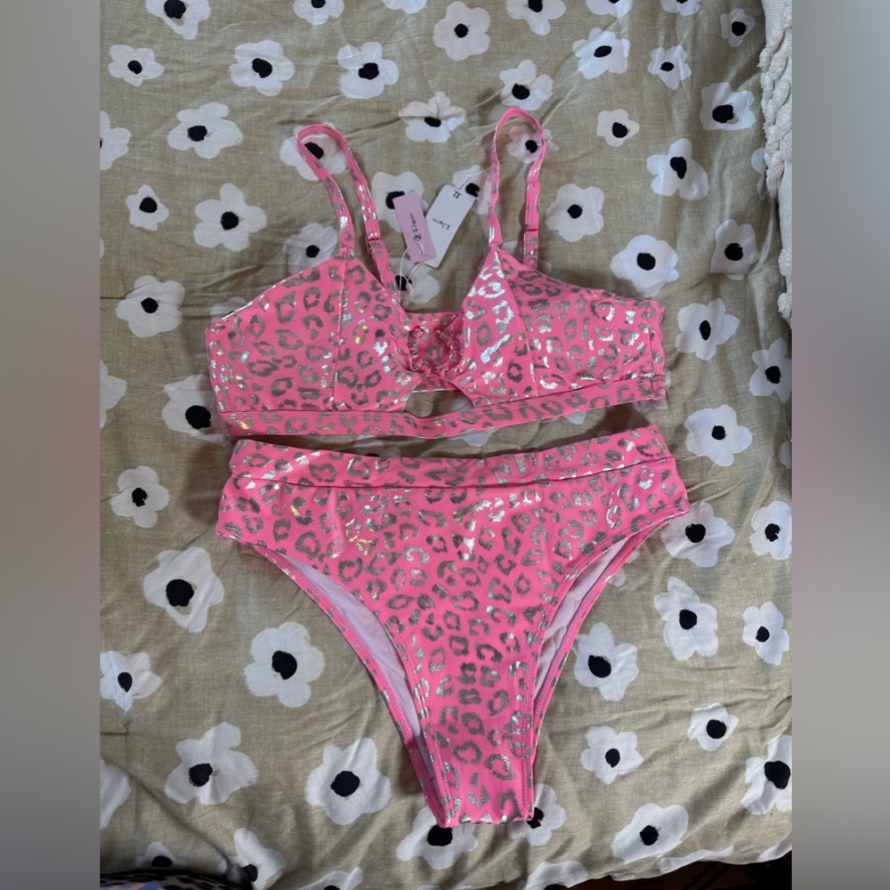 Pink Leopard Print Bikini